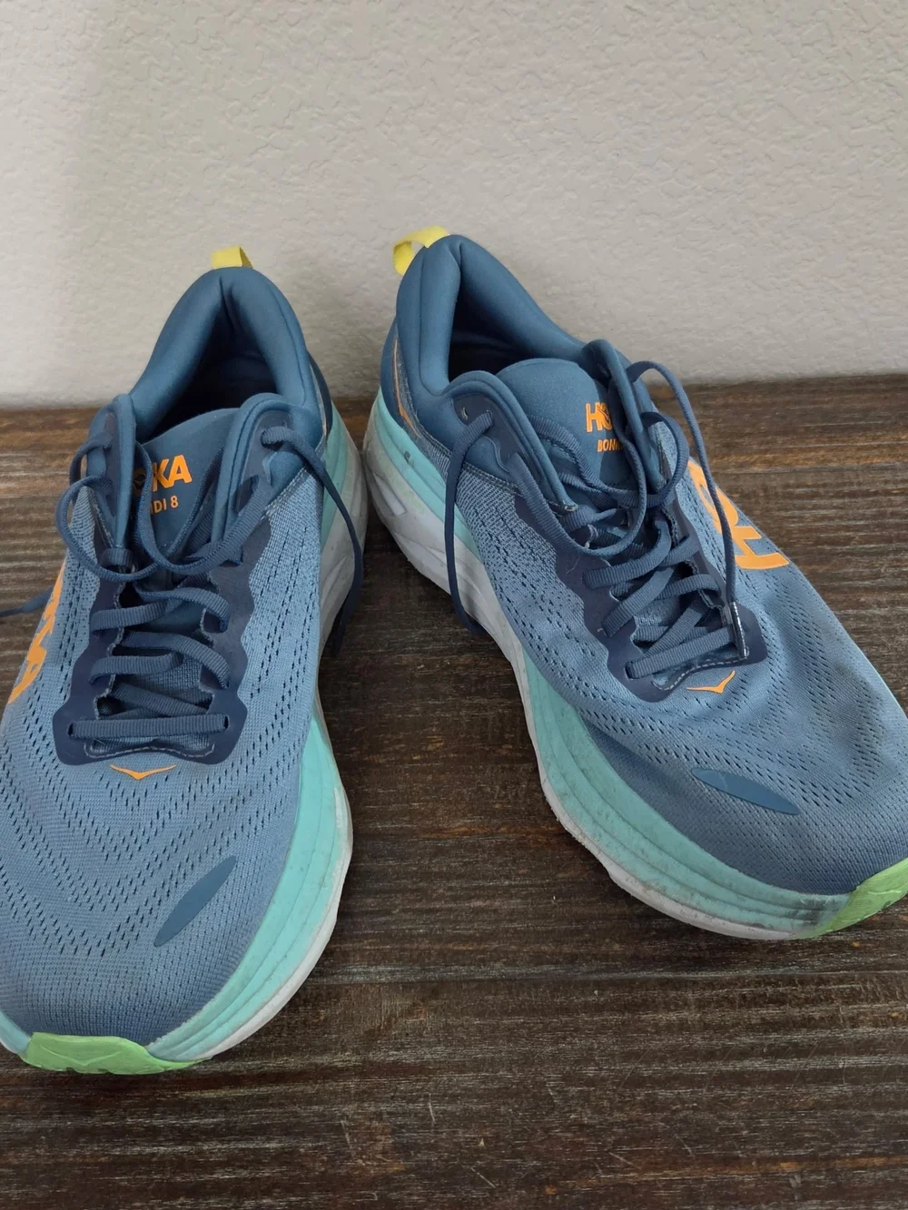 HOKA Men’s Blue Running Shoes with Mint Midsole